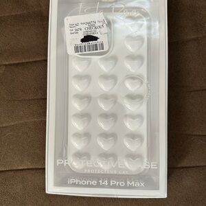 Isla Rae iPhone 14 Pro Max Puffy Heart  Case - White